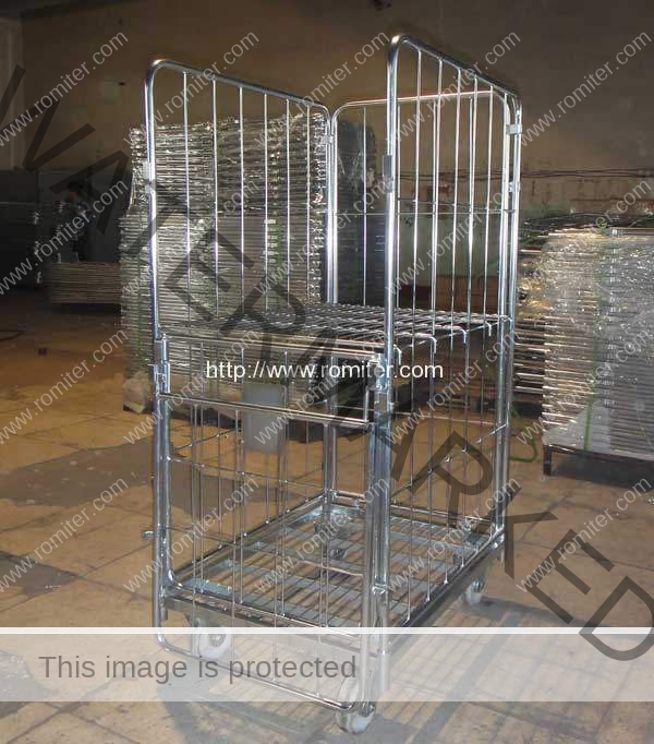 Zinc-Plated-Steel-Wire-Laundry-Foldable-Trolley-Manufacture