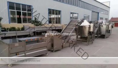 Semi-Automatic-French-Fries-Production-Line-with-Auto-Discharging-Frying-and-Blanching-Machine