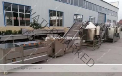 Semi-Automatic-French-Fries-Production-Line-with-Auto-Discharging-Frying-and-Blanching-Machine
