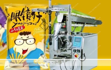 Semi-Automatic-Potato-Chips-Chain-Hopper-Feeding-Packing-Machine